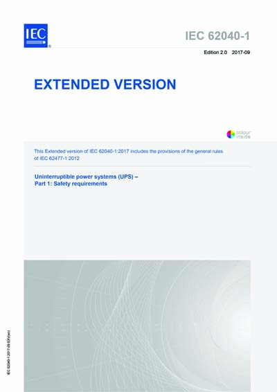 IEC 62040-1 Ed. 2.0 en:2017 EXV - Uninterruptible power systems